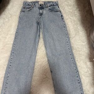 MOTEL ROCKS Low Rise Parallel Jeans In 80s Light Blue Wash